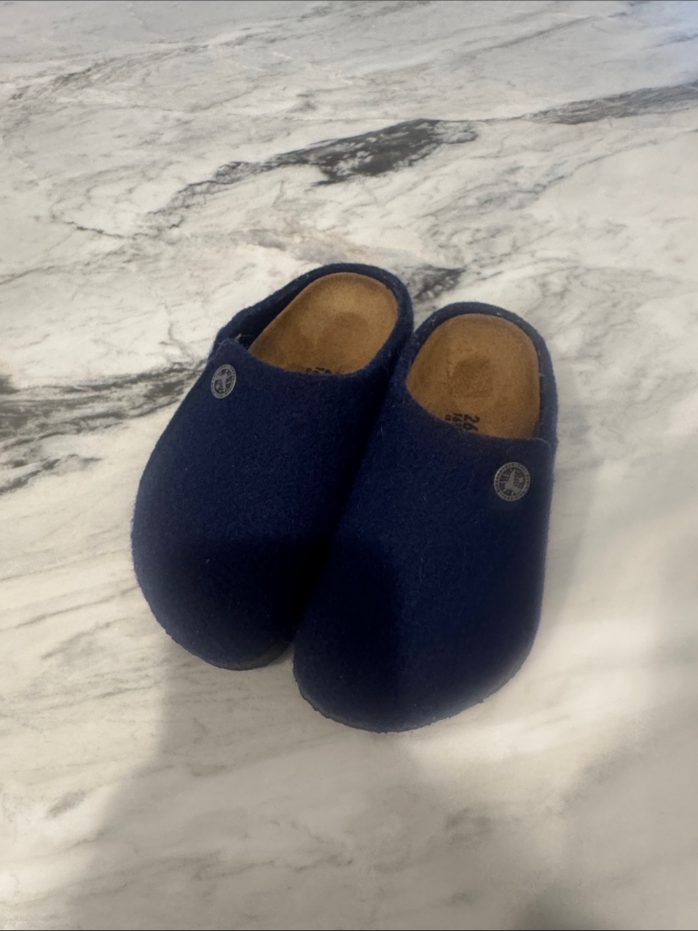 New Navy Birkenstock Zermatt kids slipper